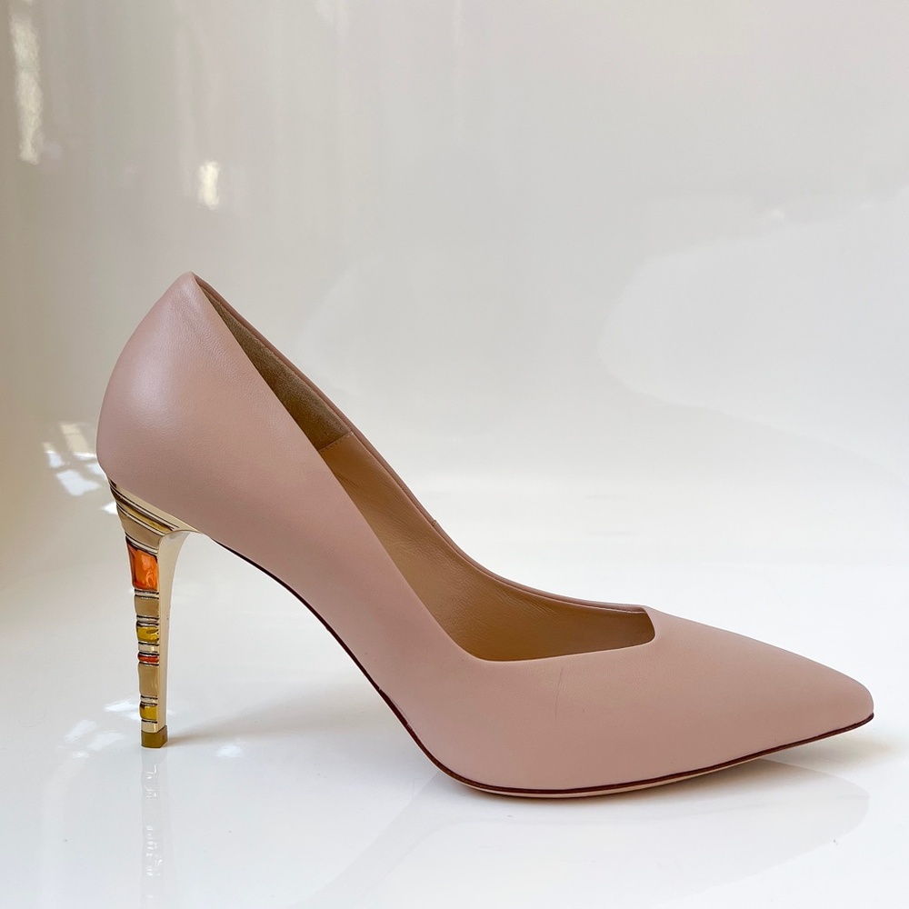 NEW $595 Loriblu Pink Jasmine Body Pump MG8201 Colorblock Accent High Heel 40